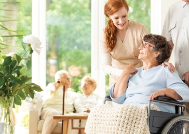 Elderly Woman with Nurse